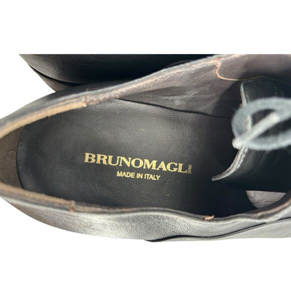 Bruno Magli Cap Toe Oxford Black Leather Mens Shoes Size 8.5 M Dress Italy main image 5